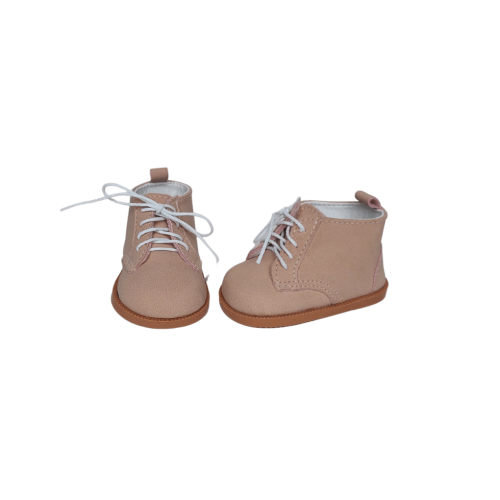 Powder pink suede boots