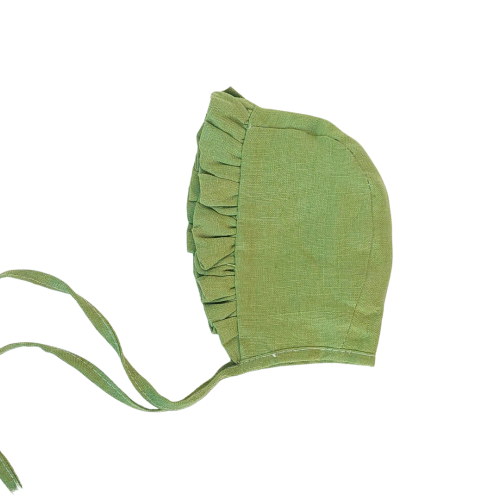 Linen bonnet lime