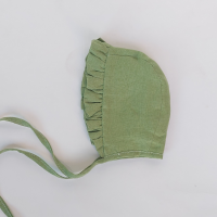 Linen bonnet lime