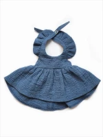 An apron dress with embroidery 