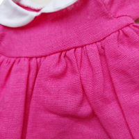 Linen dress, neon pink