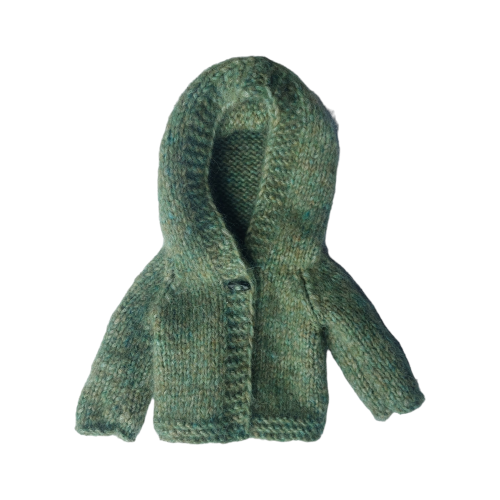 Moss sweater with a hood