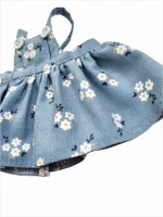 A corduroy skirt with suspenders