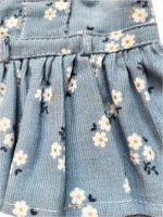A corduroy skirt with suspenders