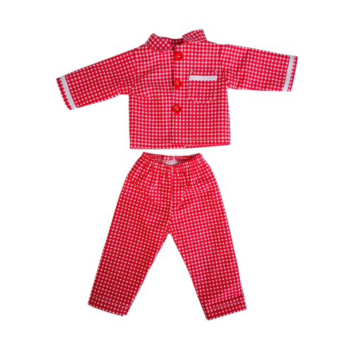 Christmas Checkered Outfit for Dolls (Red & White)
