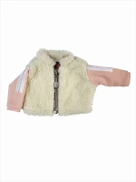 A pink tracksuit with fur