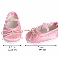 Pink Ballet Flats for 8–10″ Dolls