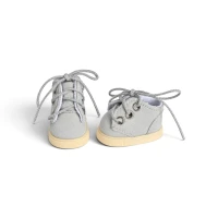 Gray Lace-Up Shoes for 8–10″ Dolls