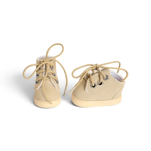 Beige Lace-Up Shoes for 8–10″ Dolls