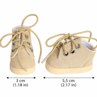 Beige Lace-Up Shoes for 8–10″ Dolls