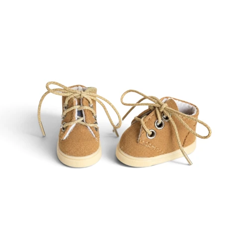 Camel Lace-Up Shoes for 8–10″ Dolls 