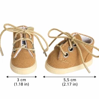 Camel Lace-Up Shoes for 8–10″ Dolls 