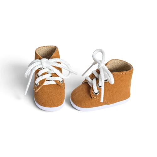 Camel Lace-Up Boots for 8–10″ Dolls