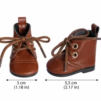Brown Lace-Up Boots for 8–10″ Dolls