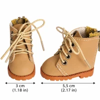 Beige Hiking Boots for 8–10″ Dolls