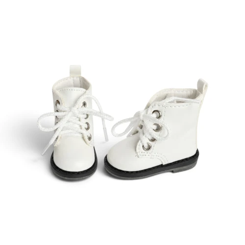 White Lace-Up Shoes for 14″ Doll