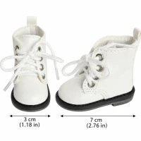 White Lace-Up Shoes for 14″ Doll