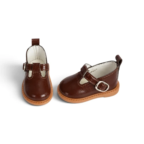 Brown T-Bar Shoes for 14″ Doll
