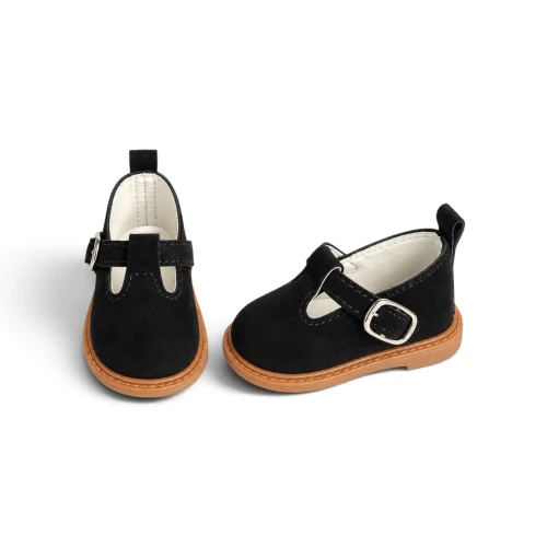Black T-Bar Shoes for 14″ Doll