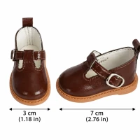 Black T-Bar Shoes for 14″ Doll
