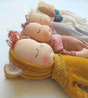 Organic small cuddle toy – pastel pink