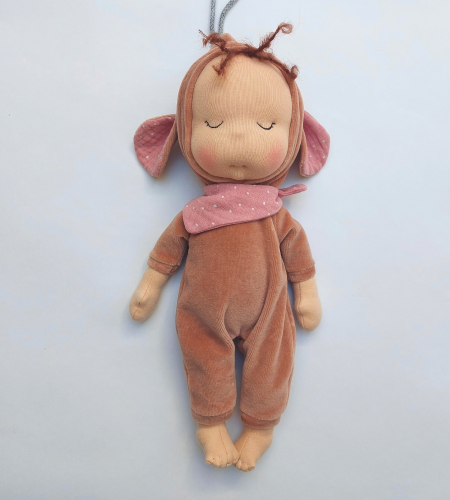 Organic small cuddle toy – old rose