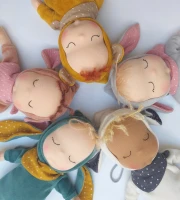 Organic small cuddly toy - mustard