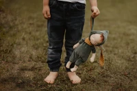 Organic small cuddly toy - mustard