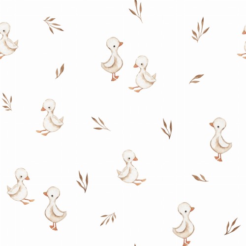 Duck print satin cotton