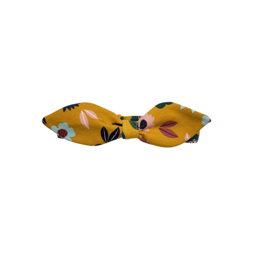 A mustard floral pattern headband 