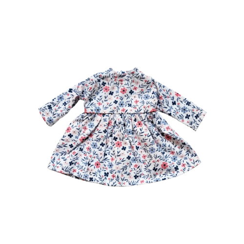 A long-sleeve floral pattern dress