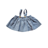 A linen skirt with suspenders