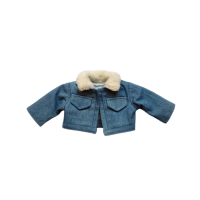 A denim jacket with fur and Mickey