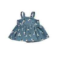 A corduroy skirt with suspenders